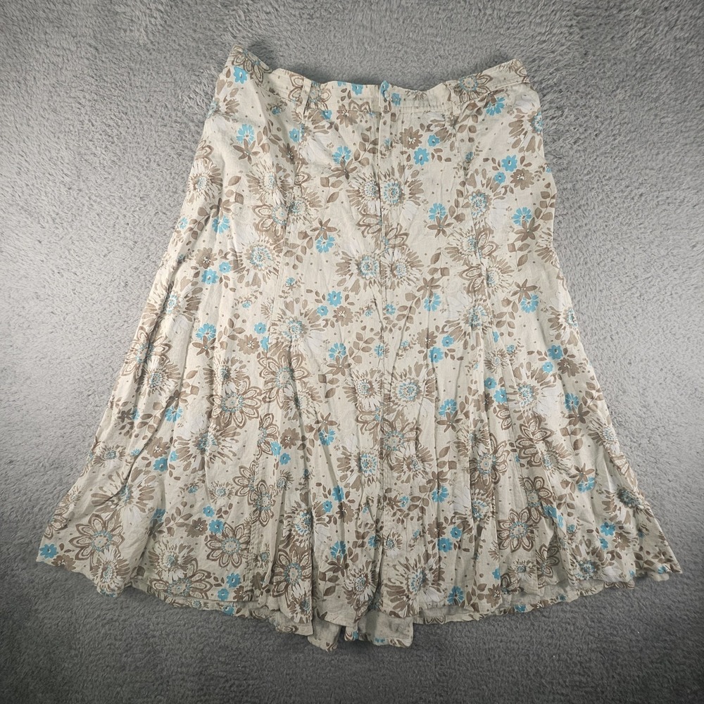 CJ Banks‎ Midi Skirt Sz 18W Floral Linen Blend Cottagecore Fairy Peasant Flowy